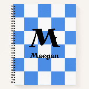 Cuaderno Fondo con patrón de cuadros azules