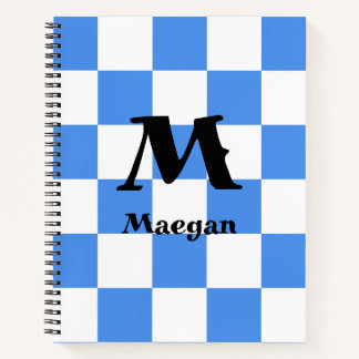 Cuaderno Fondo con patrón de cuadros azules