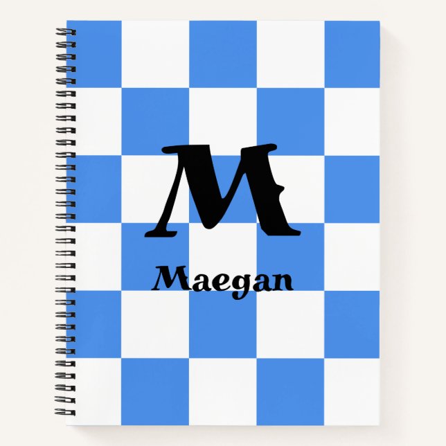 Cuaderno Fondo con patrón de cuadros azules (Anverso)