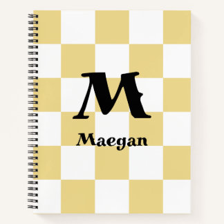 Cuaderno Fondo con patrón de cuadros naranja