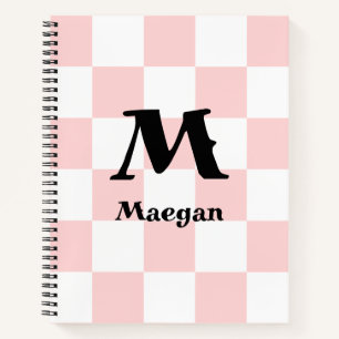 Cuaderno Fondo con patrón de cuadros rojo claro