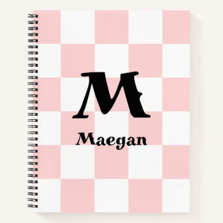 Cuaderno Fondo con patrón de cuadros rojo claro