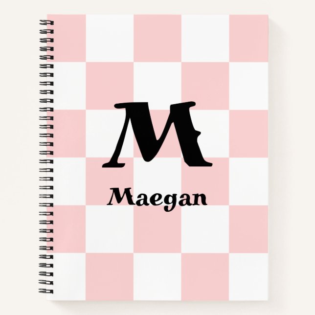 Cuaderno Fondo con patrón de cuadros rojo claro (Anverso)