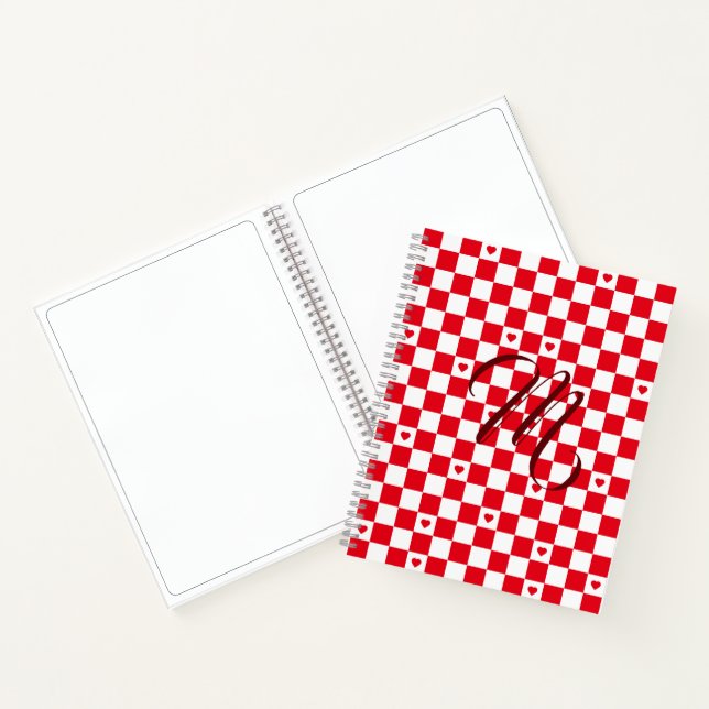 Cuaderno Fondo con patrón de cuadros rojos (Interior)