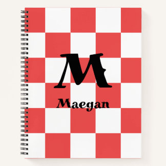 Cuaderno Fondo con patrón de cuadros rojos