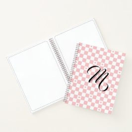 Cuaderno Fondo con patrón de cuadros rosados