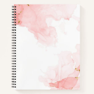 Cuaderno Fondo de acuarela con purpurina rosa suave