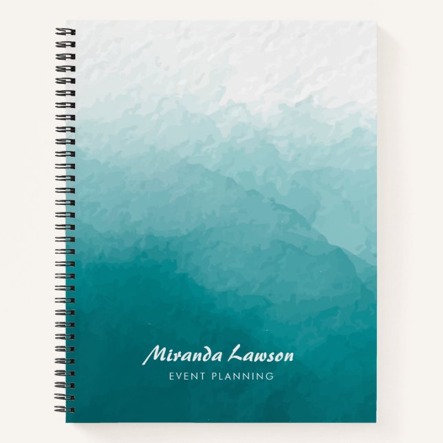 Cuaderno Fondo de acuarela verde turquesa (Anverso)