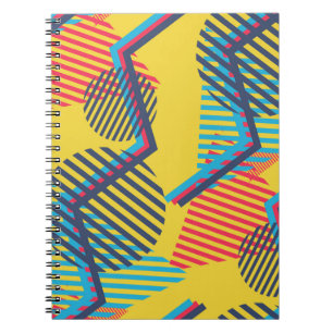 Cuaderno Fondo de arte pop, textura geométrica abstracta.