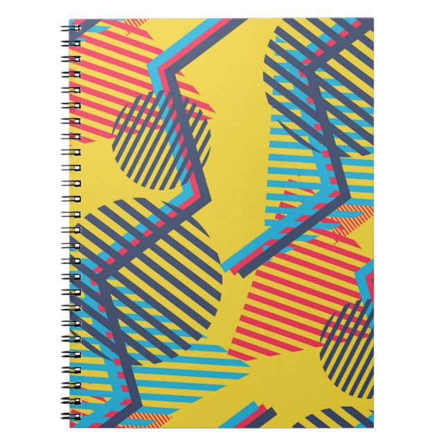 Cuaderno Fondo de arte pop, textura geométrica abstracta. (Frente)