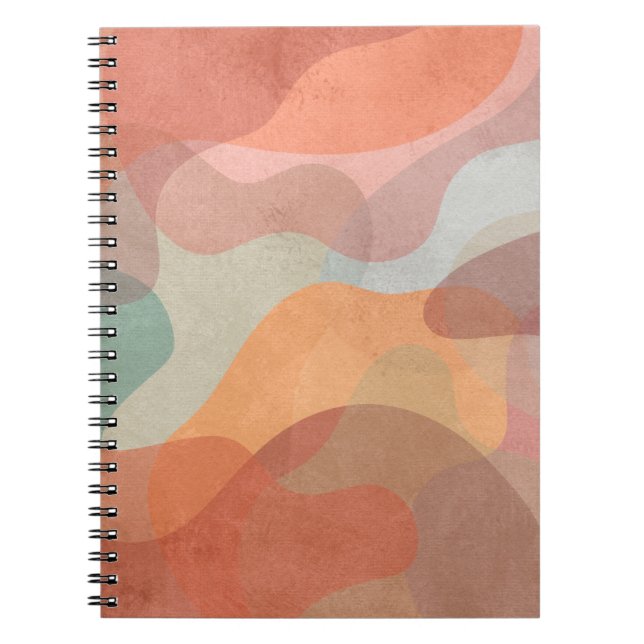Cuaderno Fondo de blobs pastel superpuestos abstractos (Frente)