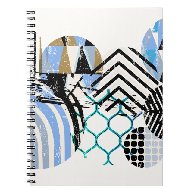 Cuaderno fondo de círculo geométrico abstracto, con grueso (Frente)