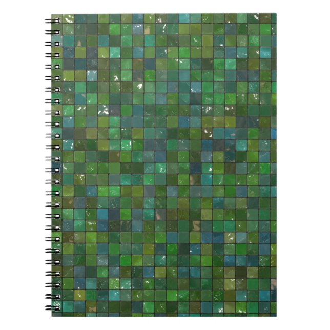 Cuaderno Fondo de cristal brillante esmeralda verde de la (Frente)