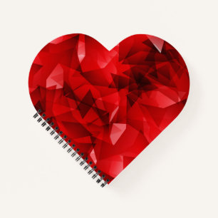 Cuaderno Fondo de cristal geométrico abstracto rojo