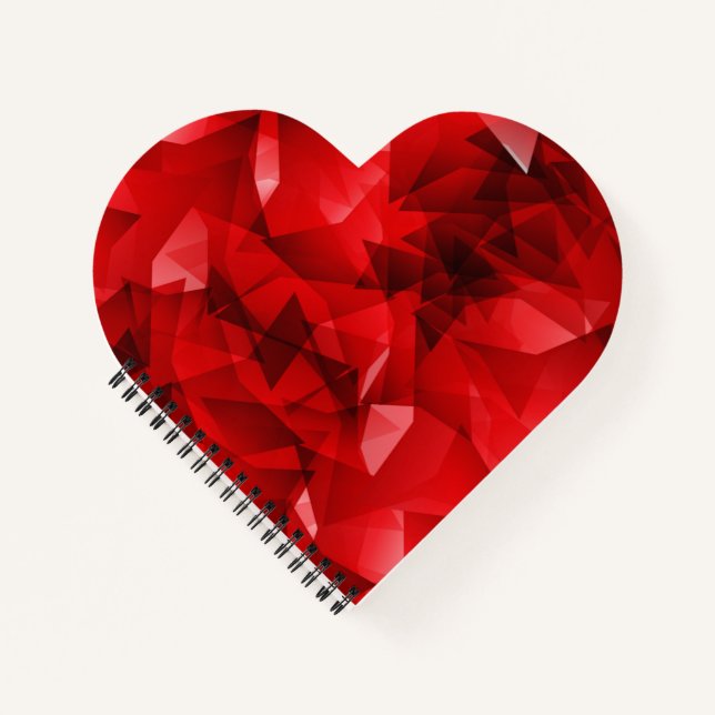 Cuaderno Fondo de cristal geométrico abstracto rojo (Anverso)