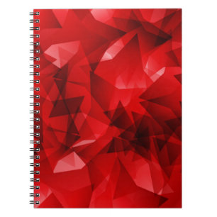 Cuaderno Fondo de cristal geométrico abstracto rojo