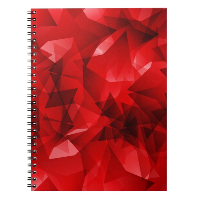 Cuaderno Fondo de cristal geométrico abstracto rojo (Frente)