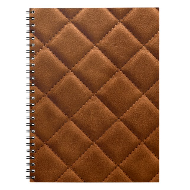 Cuaderno Fondo de cuero de rombos marrones (Frente)