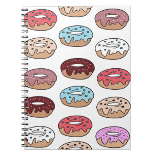 Cuaderno Fondo de Donuts multicolor Doodle.