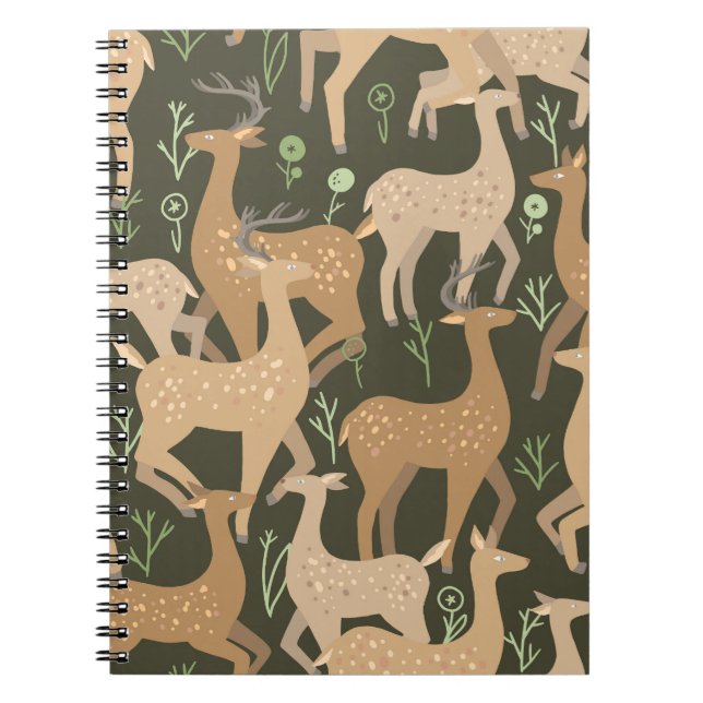 Cuaderno Fondo de escritorio Escandinavo Deer Forest (Frente)