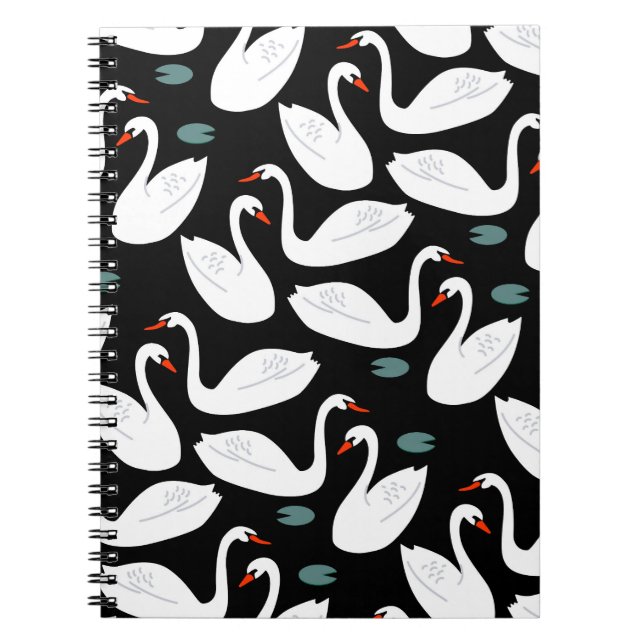 Cuaderno Fondo de escritorio Seamless de White Swans Lake (Frente)