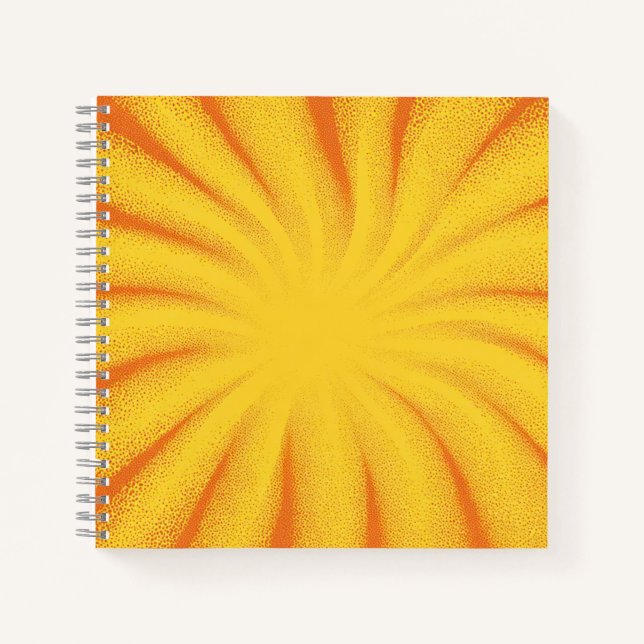 Cuaderno Fondo de explosión de sol amarillo - Textura vinta (Anverso)