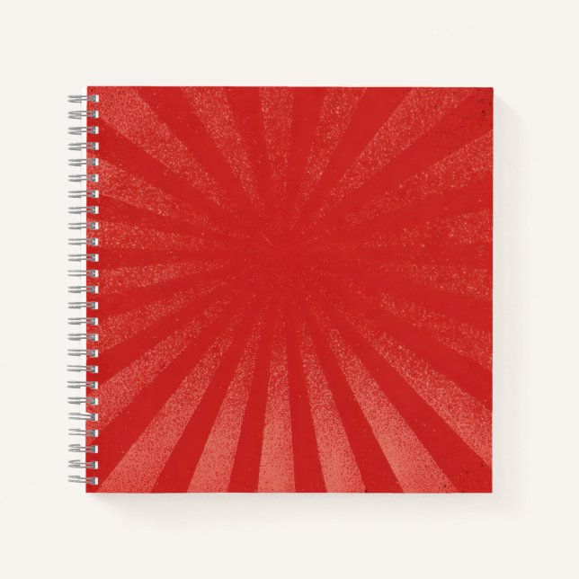 Cuaderno Fondo de explosión de sol rojo - Textura retro vin (Anverso)
