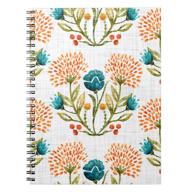 Cuaderno Fondo de flor acuarela. Pintado de mano (Frente)