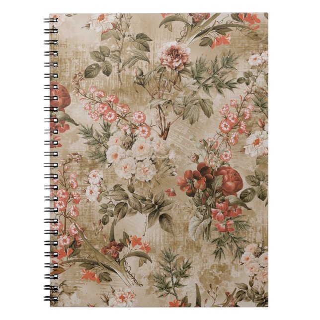Cuaderno fondo de flores coloridas. acuarela Illustrati (Frente)