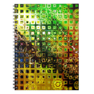 Cuaderno fondo de fondo de ornamento floral de arte, grung