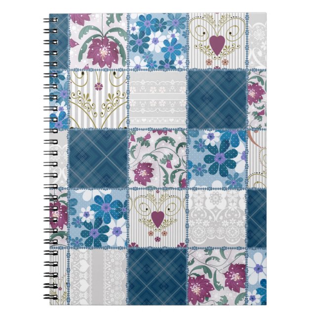Cuaderno Fondo de fondo de patrón de encaje floral sin fisu (Frente)