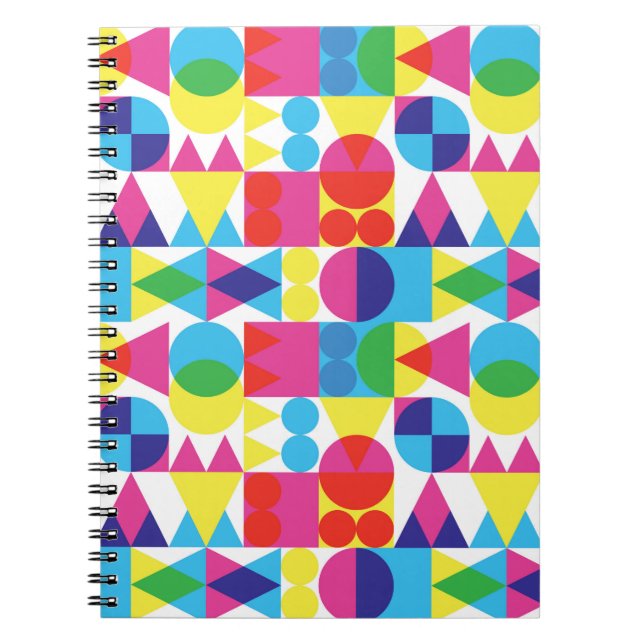 Cuaderno Fondo de formas transparentes retro (Frente)