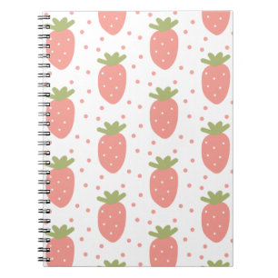 Cuaderno Fondo de fresas de frutas