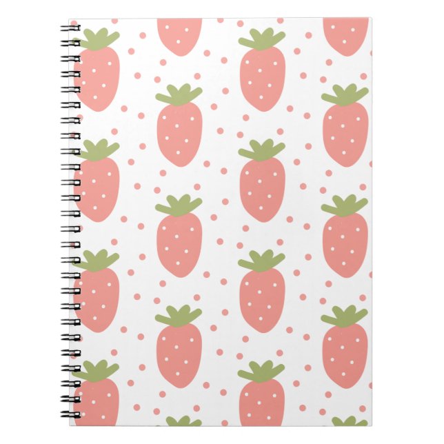 Cuaderno Fondo de fresas de frutas (Frente)
