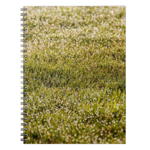 Cuaderno Fondo de hierba verde de primavera fresca, con aro