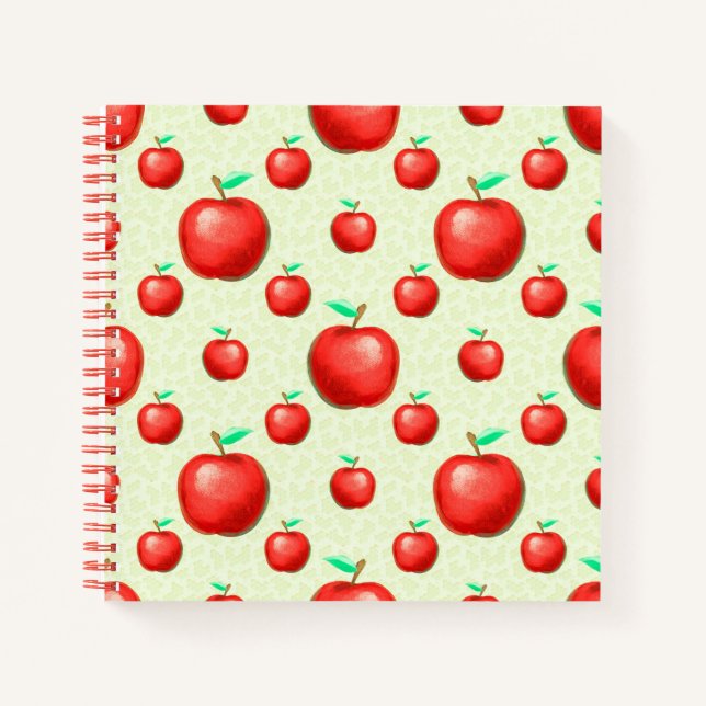Cuaderno Fondo de Honeycomb del patrón de manzanas elegante (Anverso)
