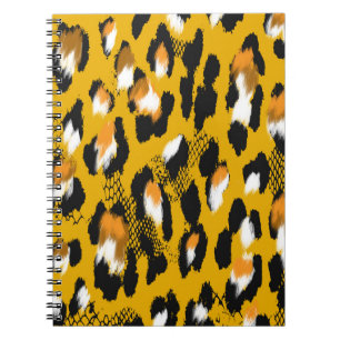 Cuaderno Fondo de impresión animal de textura de leopardo