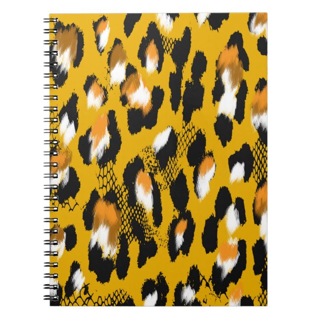 Cuaderno Fondo de impresión animal de textura de leopardo (Frente)