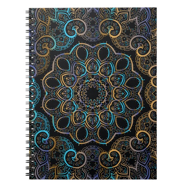 Cuaderno Fondo de la cosecha del ilustracion. Mandala. d In (Frente)