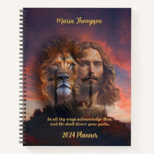Cuaderno Fondo de la cruz del atardecer del personalizado