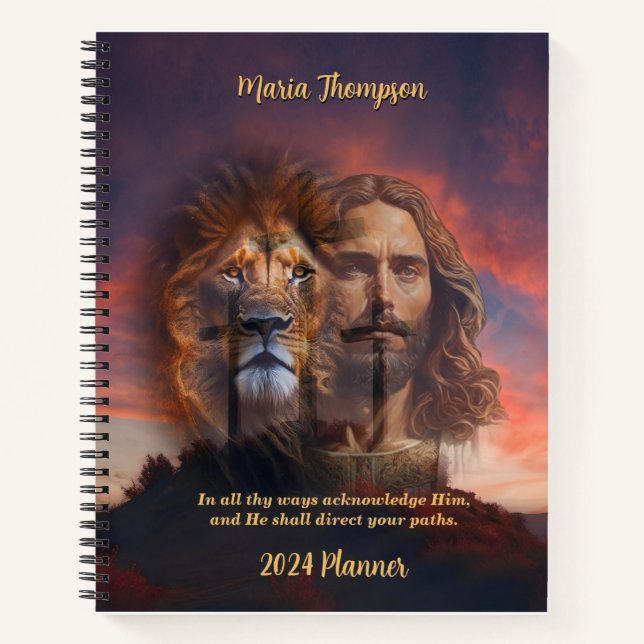 Cuaderno Fondo de la cruz del atardecer del personalizado (Anverso)