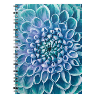 Cuaderno Fondo de la macro de la flor turquesa Dahlia