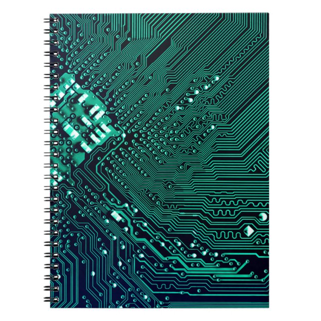 Cuaderno Fondo de la placa de circuitos electrónicos, abstr (Frente)