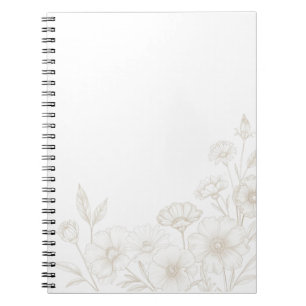 Cuaderno Fondo de Marco de Arte de Línea Floral Boho Elegan