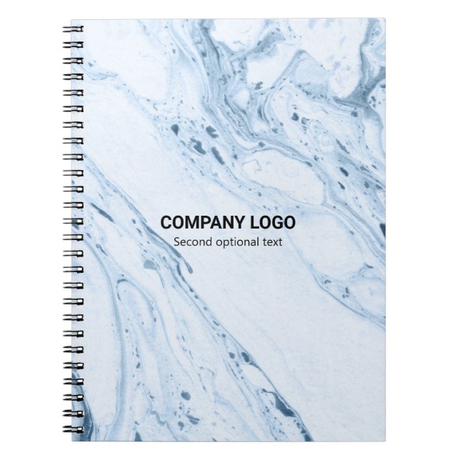 Cuaderno Fondo de mármol blanco y azul claro (Frente)