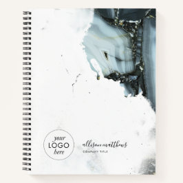 Cuaderno Fondo de mármol negro gris azul