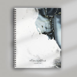 Cuaderno Fondo de mármol negro gris azul