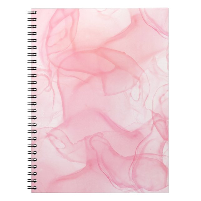 Cuaderno Fondo de mármol rosa, fondo de arte fluido (Frente)