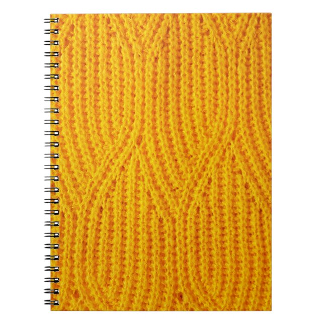 Cuaderno Fondo de materia textil de punto amarillo (Frente)