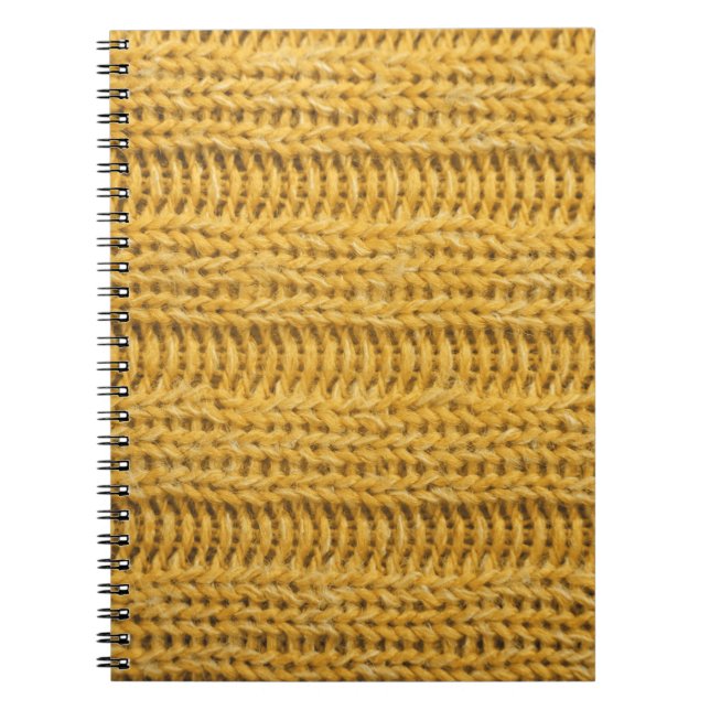 Cuaderno Fondo de moda de punto con textura amarillo (Frente)
